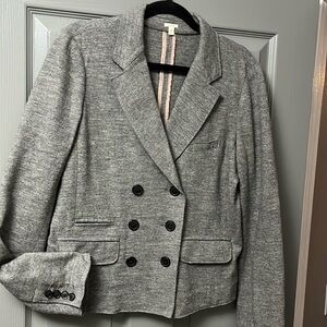 J. Crew Size 10 grey wool double breasted jacket.